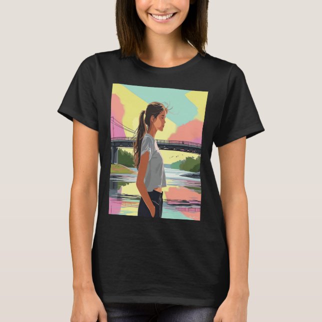 Camiseta Sunset Stroll by the Bridge (Frente)