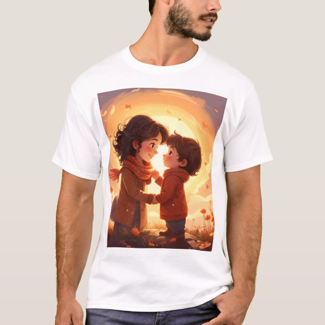 Camiseta Sunset Stroll Mother & Child in Bloom (Frente)