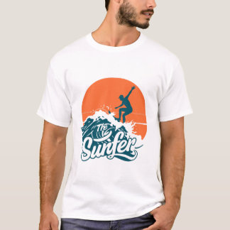 Camiseta Sunset Surfing Vibes – Onda de Praia Retr