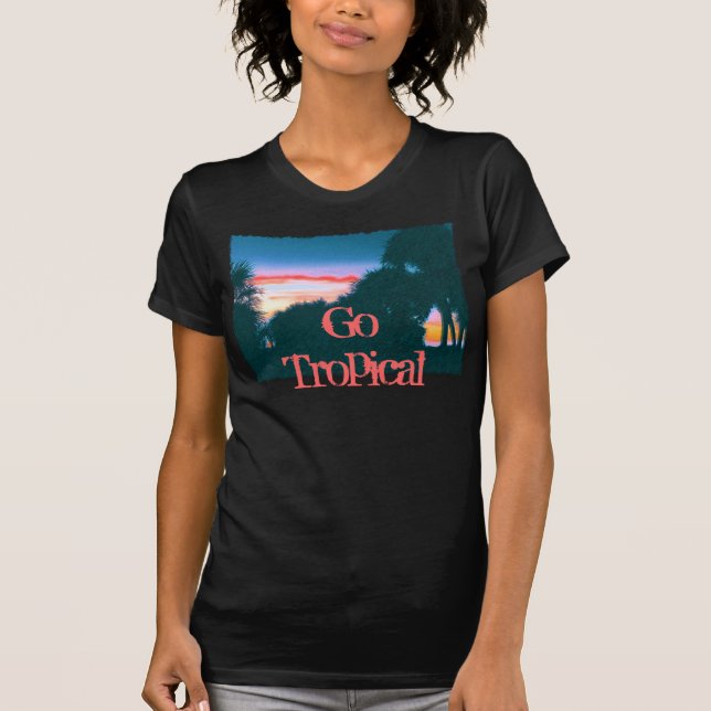 Camiseta Sunset tropical e Palmeiras (Frente)