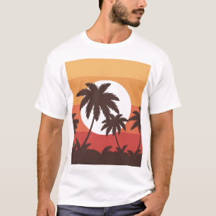 Camiseta Sunset Tropical Palm Beach