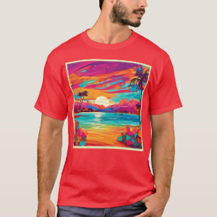 Camiseta Sunset tropical vibrante