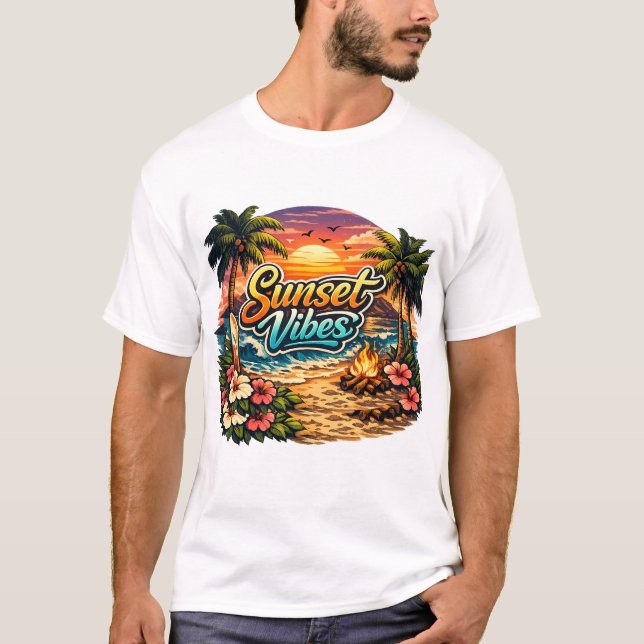 Camiseta sunset vibes t shirt for all ages (Frente)