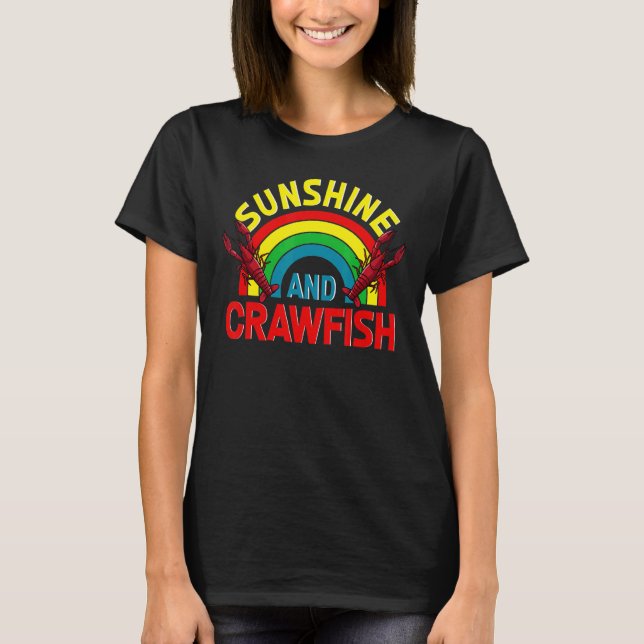 Camiseta Sunshet E Crawfish Cajun Boil Adoram Crayfish Come (Frente)