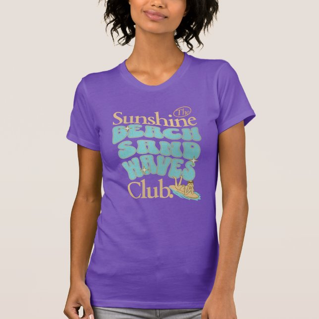 Camiseta Sunshine Club, Beach, Sand e Waves Summer (Frente)