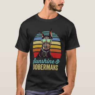 Camiseta Sunshine Dobermans Dog Retro Sunset