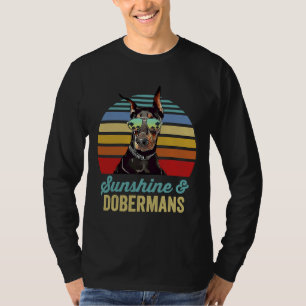 Camiseta Sunshine Dobermans Dog Retro Sunset