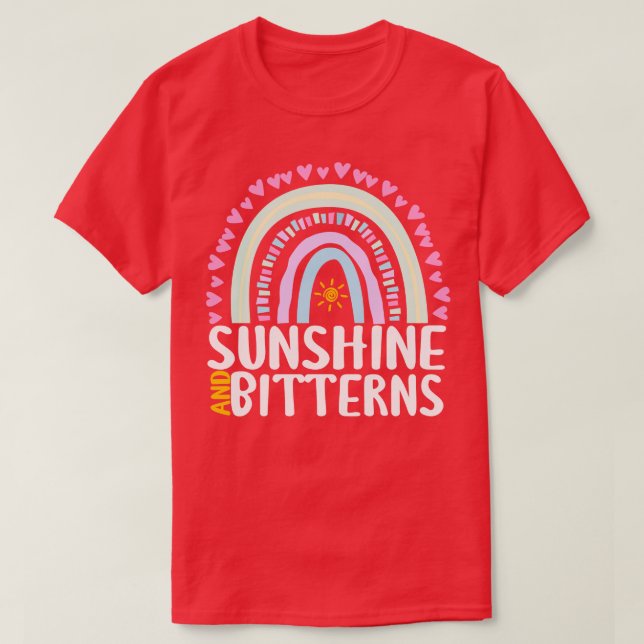 Camiseta Sunshine e Bitterns Cute Rainbow Gift para Mulhere (Frente do Design)