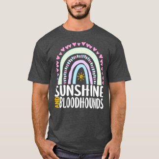 Camiseta Sunshine e Bloodhounds Cute Rainbow Gift for Wom