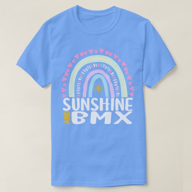 Camiseta Sunshine e BMX Cute Rainbow Gift para Mulheres Cri (Frente do Design)