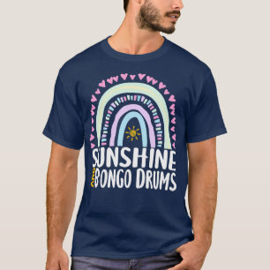 Camiseta Sunshine e Bongo Drums Cute Rainbow Gift para Wom
