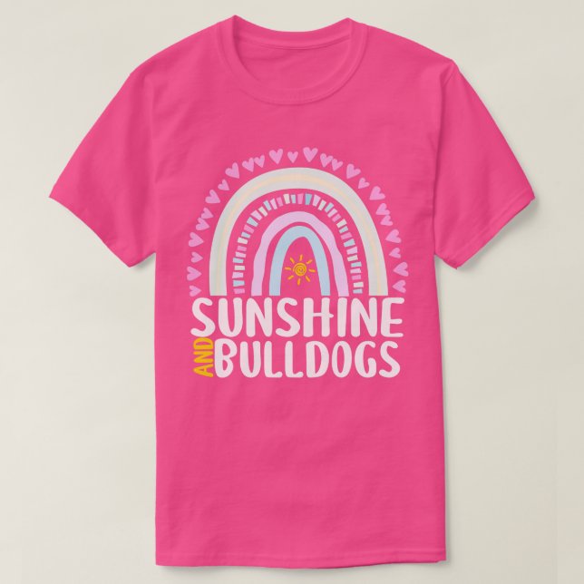 Camiseta Sunshine e Bulldog Gift-Rainbow Grátis para Mulher (Frente do Design)