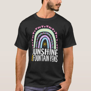 Camiseta Sunshine E Canetas-Fonte Gráfico Cuto Arco-Íris Wo
