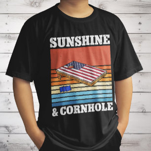 Camiseta Sunshine E Cornhole Jogo Retro Gift Engraçado