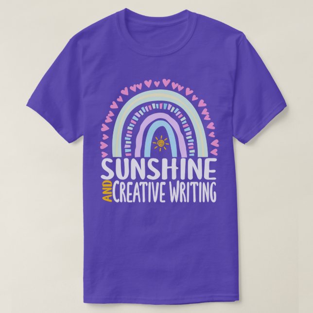 Camiseta Sunshine e Creative Escrevendo Gift Gift Gift para (Frente do Design)