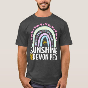 Camiseta Sunshine e Devon Rex Cute Rainbow Gift para Mulher