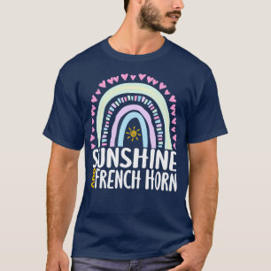 Camiseta Sunshine e Horn (França) Cute Rainbow Gift para Wo