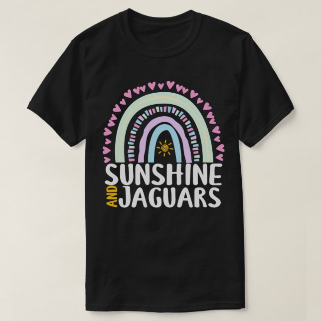 Camiseta Sunshine e Jaguars Cute Rainbow Gift para Mulheres (Frente do Design)