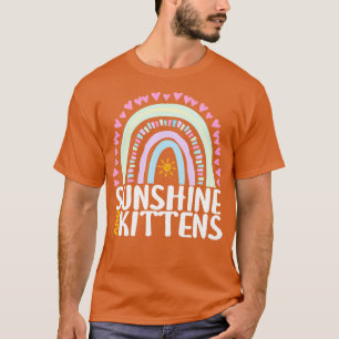 Camiseta Sunshine e Kittens Cute Rainbow Gift para Mulheres