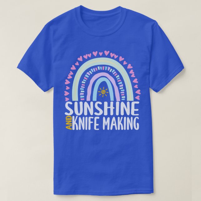 Camiseta Sunshine e Knife fazer Cute Rainbow Gift para Wo (Frente do Design)
