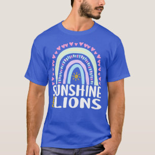 Camiseta Sunshine e Lions Cute Rainbow Gift para Mulheres K