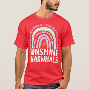Camiseta Sunshine e Narwhals Cute Rainbow Gift para Mulhere