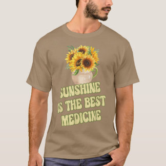 Camiseta Sunshine É O Melhor Medicamento Amarelo Sunflower