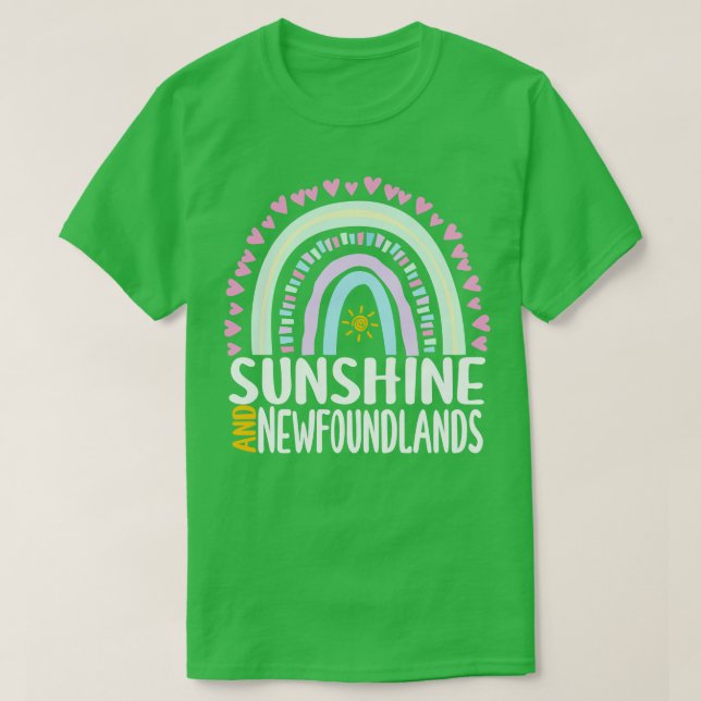 Camiseta Sunshine e Terra Nova - Cute Rainbow Gift para W (Frente do Design)