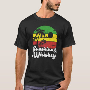 Camiseta Sunshine E Whiskey Vintage Retro Palm Tree Beach
