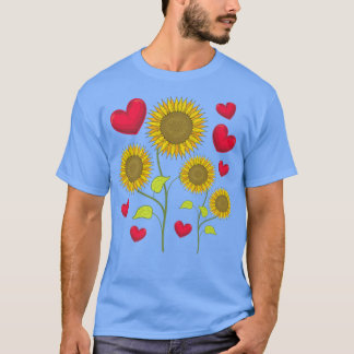 Camiseta Sunshine Flower Lover Hippie Sunflower Heart Sunfl