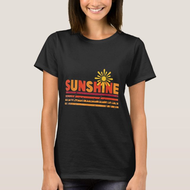 Camiseta Sunshine Makes Me Happy Insrational Sitive Motivat (Frente)