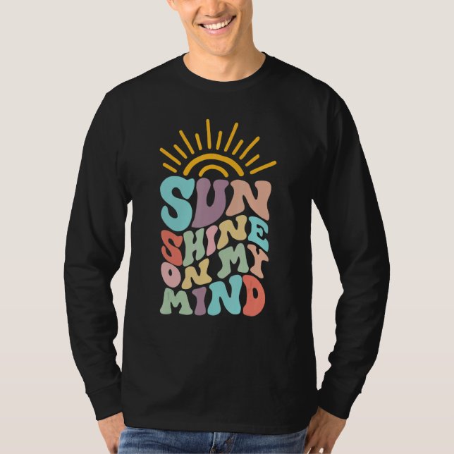 Camiseta Sunshine On My Mind Aesthetic Trendy Quote (Frente)