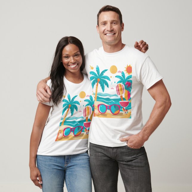 Camiseta Sunshine & Palm Trees – Summer Aesthetic Design fo (Unissex)