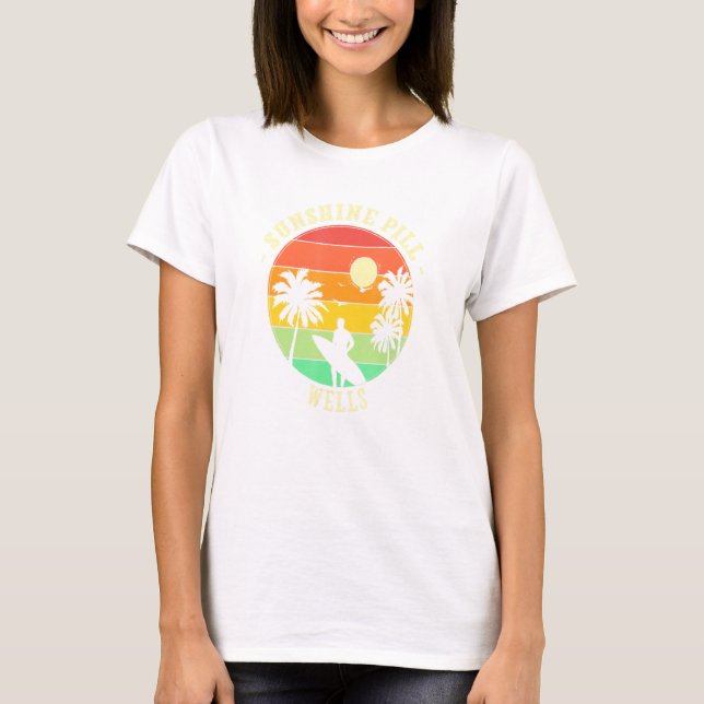 Camiseta Sunshine Pill Wells Summer Maine Tropical Beach (Frente)