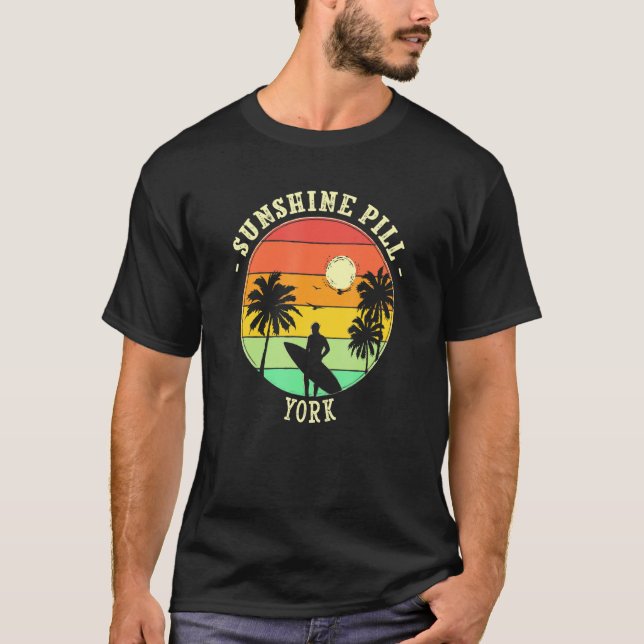 Camiseta Sunshine Pill York Summer Maine Tropical Beach Sur (Frente)