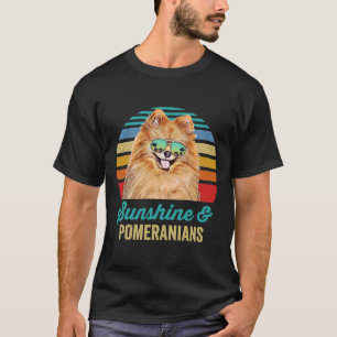 Camiseta Sunshine Pomeranians Dog Retro Sunset Beach Vibe