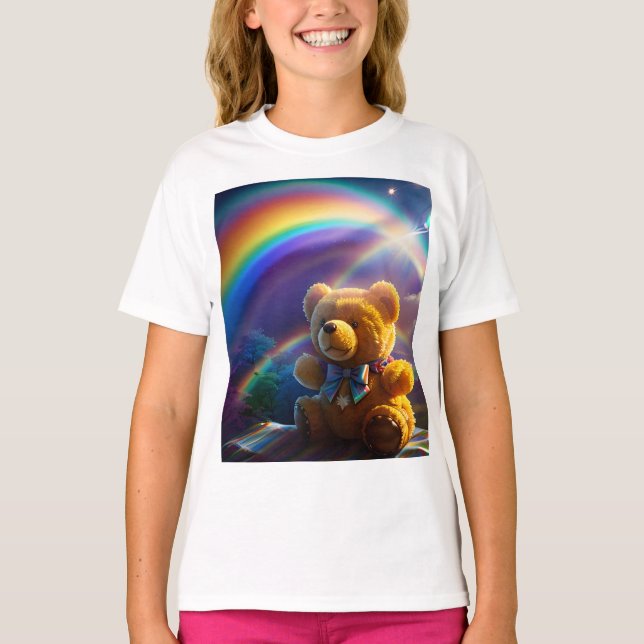 Camiseta Sunshine Rainbow Teddy Bear Wonderland (Frente)