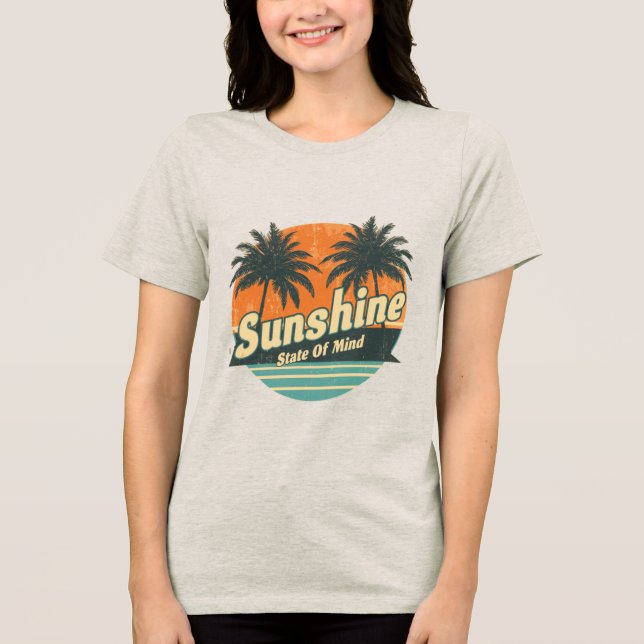 Camiseta Sunshine State, Retro Beach Vacation Shir (Frente)
