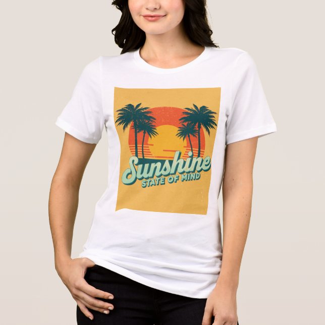 Camiseta Sunshine State, Retro Beach Vacation Shir (Frente)