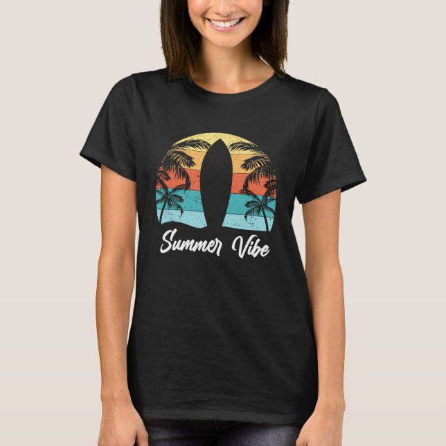 Camiseta Sunshine Summer Palm Trees Beach Vibes Tropical Su (Frente)