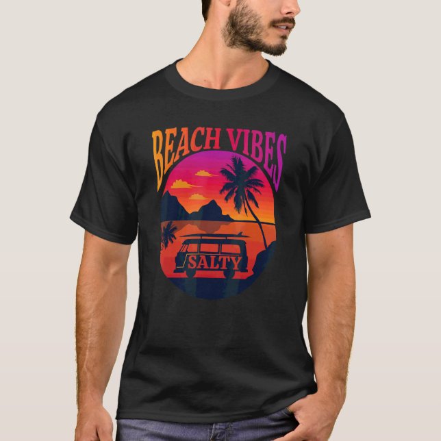Camiseta Sunshine Summer Salty Beach Surfing Beach Vibes (Frente)