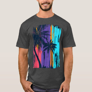 Camiseta Sunshine Summer Vibes Palm Trees Beach Retro Tropi