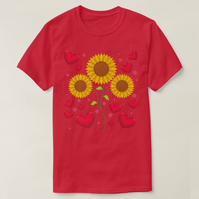 Camiseta Sunshine Sunflower Lover Hippie Flor Coração Sunfl (Frente do Design)