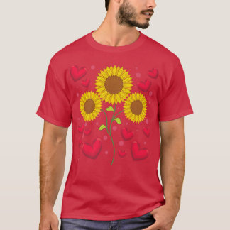 Camiseta Sunshine Sunflower Lover Hippie Flor Coração Sunfl