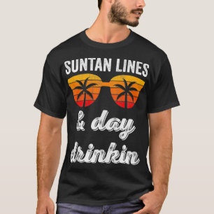 Camiseta Suntan Lines E Day Bebendo Praia Sumário