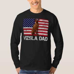 Camiseta Sunvidles Vizsla Pai Flag American Usa og