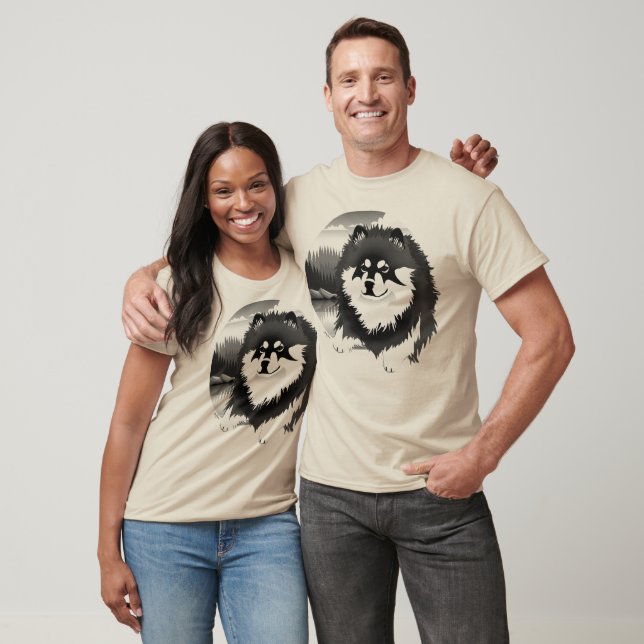 Camiseta SUOMI - Lapphund Finlandês - a arte frontal escolh (Unissex)