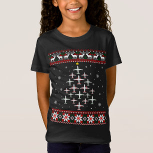 Camiseta Suor de Natal engraçado para o avião, Ugly Xmas
