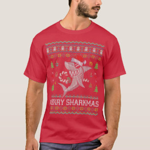 Camiseta Suor de Natal UGLY de Sharkmas feliz