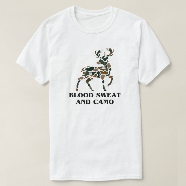 Camiseta Suor de Sangue e Camo | Deer Hunting (Frente do Design)